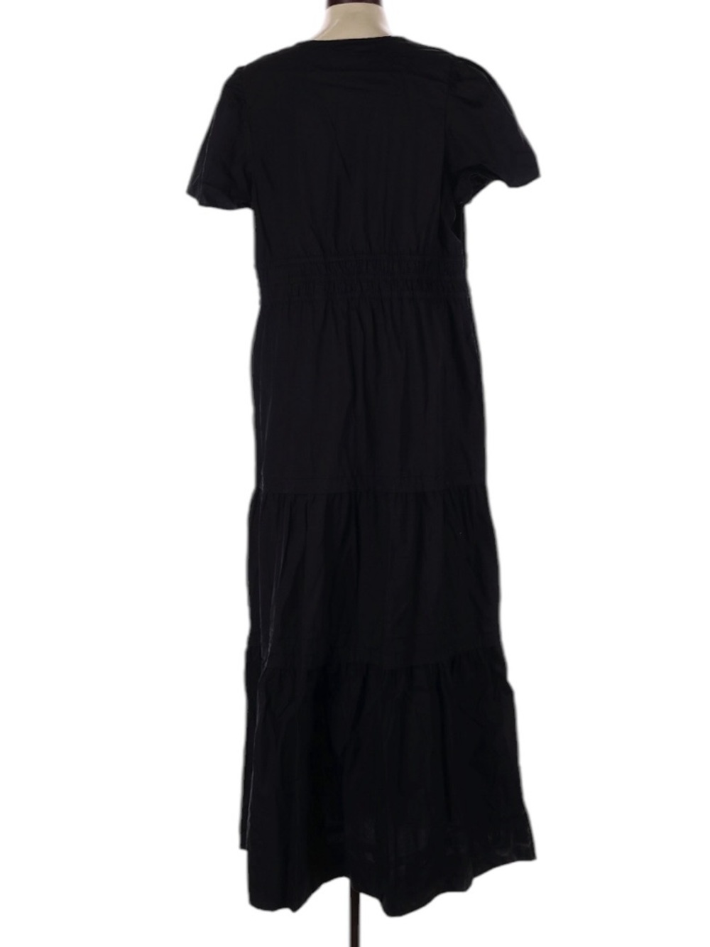 Quince 100% Organic Cotton Tiered Maxi Dress Size 1X Black Wedding Summer Fall - Picture 3 of 7